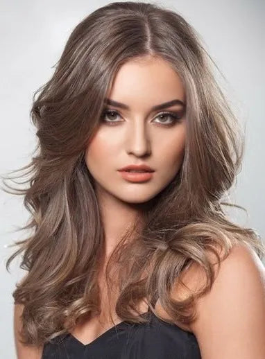 Fashion Real Virgin Human Hair Long Wavy Full Lace Wigs 18 Inches