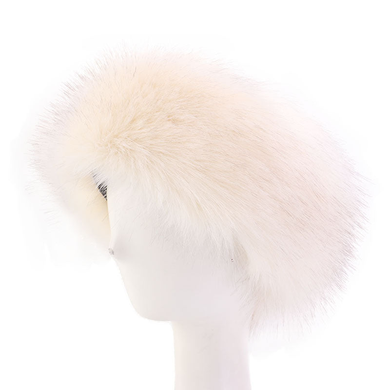 European and American Fashionable Autumn and Winter Imitation Fur Warm Headband Imitation Fox Fur Headband Winter Women's Fur Hat Fh-25