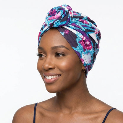Amazon European and American ethnic style plate Flower headscarf cap elastic printing Indian cap chemotherapy cap TJM-342B