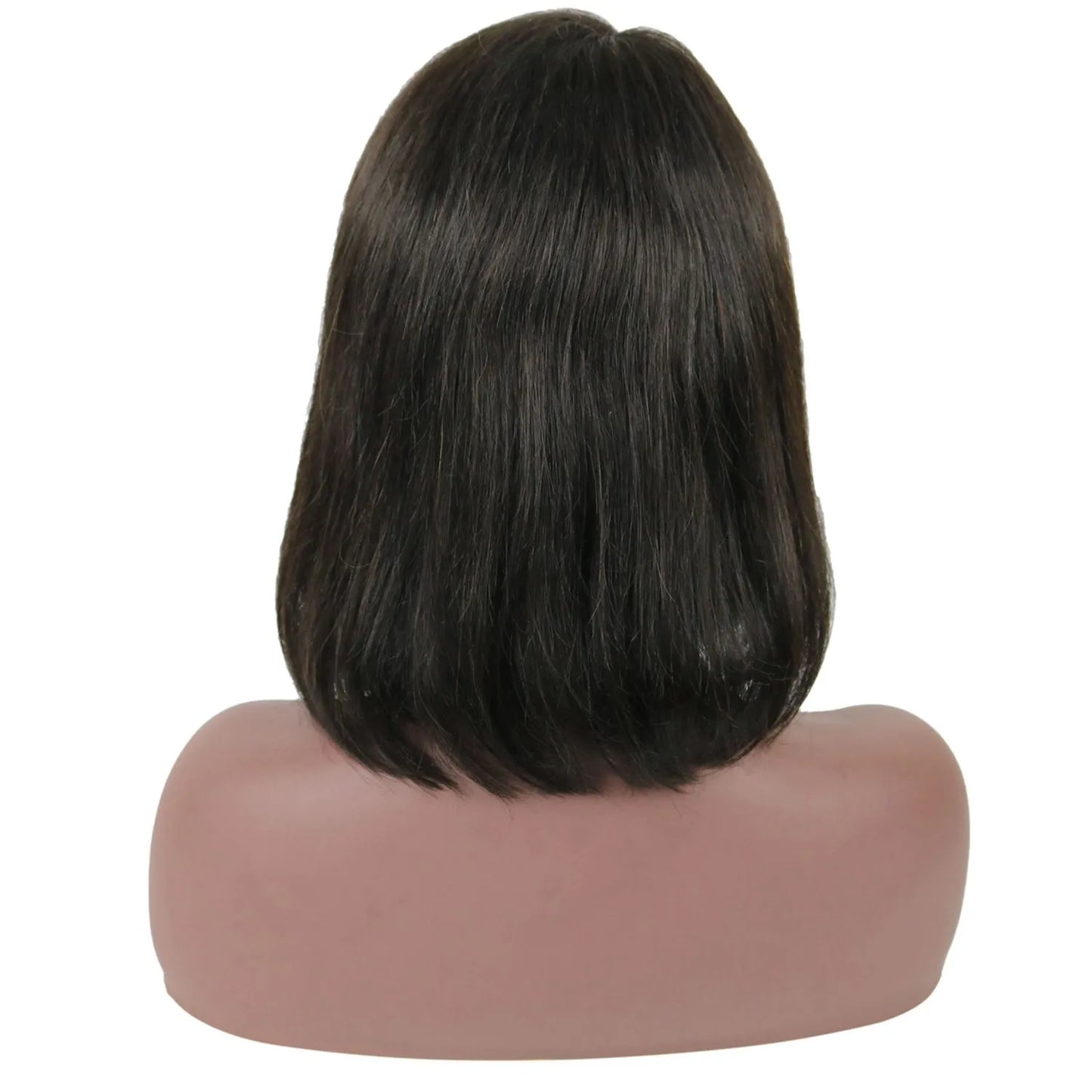 Taraji Henson Kurze, glatte Bob-Frisur, Echthaar, kappenlose Perücke, 10 Zoll