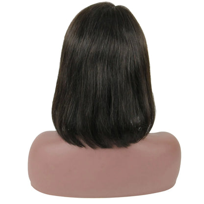 Taraji Henson Kurze, glatte Bob-Frisur, Echthaar, kappenlose Perücke, 10 Zoll