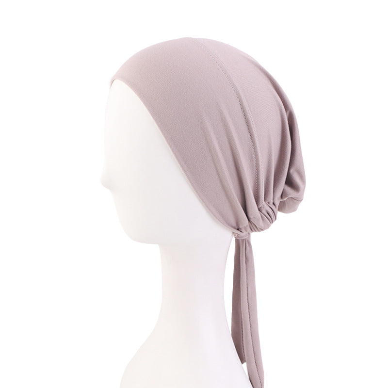 New Super Soft Elastic Cloth Ethnic Style Ribbon Base Hat Turban Chemotherapy Hat Jdt-31-1