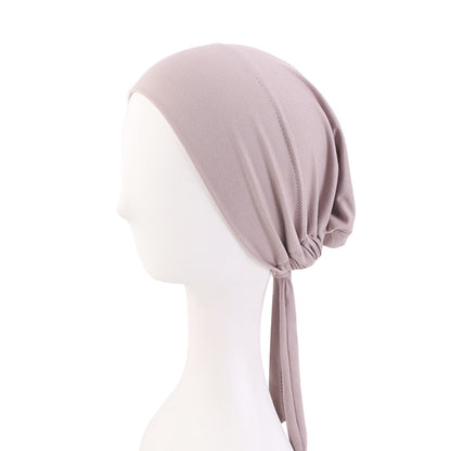 New Super Soft Elastic Cloth Ethnic Style Ribbon Base Hat Turban Chemotherapy Hat Jdt-31-1