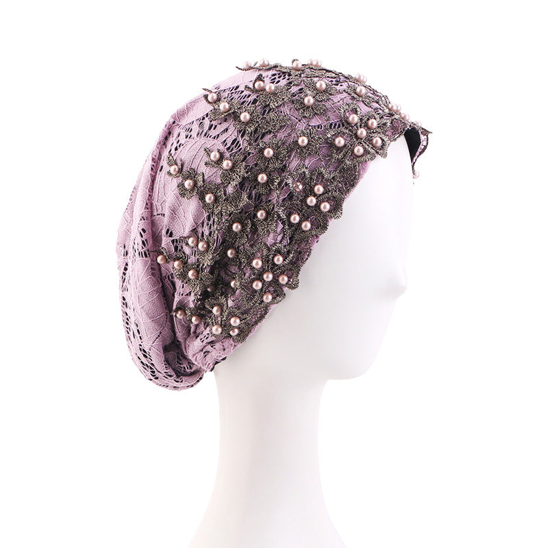 Cross-Border Sequined Beaded Hui Ethnic Hat Turban Hat Hair Care Headscarf Hat Jdt-501A