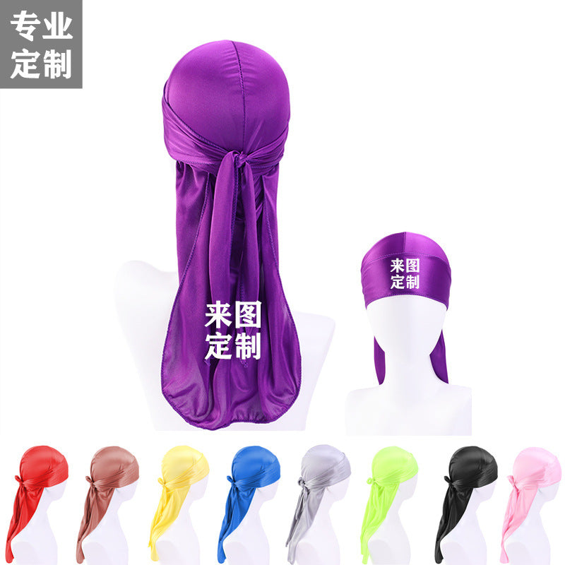 Foreign trade hat imitation silk pirate hat bag turban hat hip-hop Cape hat can be customized LOGO printing