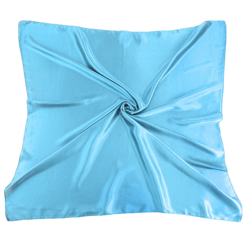 New Amazon Satin Square Scarf, Imitation Silk Pure Color Head Scarf, Ethnic Style Turban Hat Jdwj-28B
