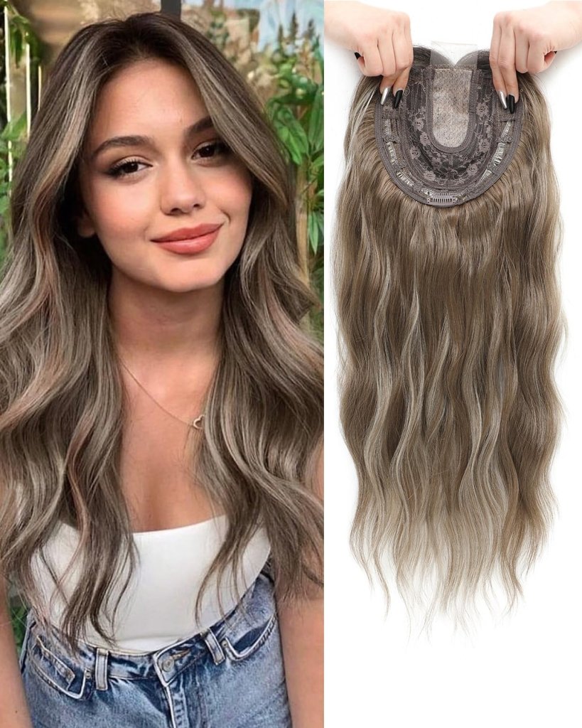 20Inch Wavy Hair Topper for Women Add Volume&Cover Thinning Hair with Natural Looking Hair Piece