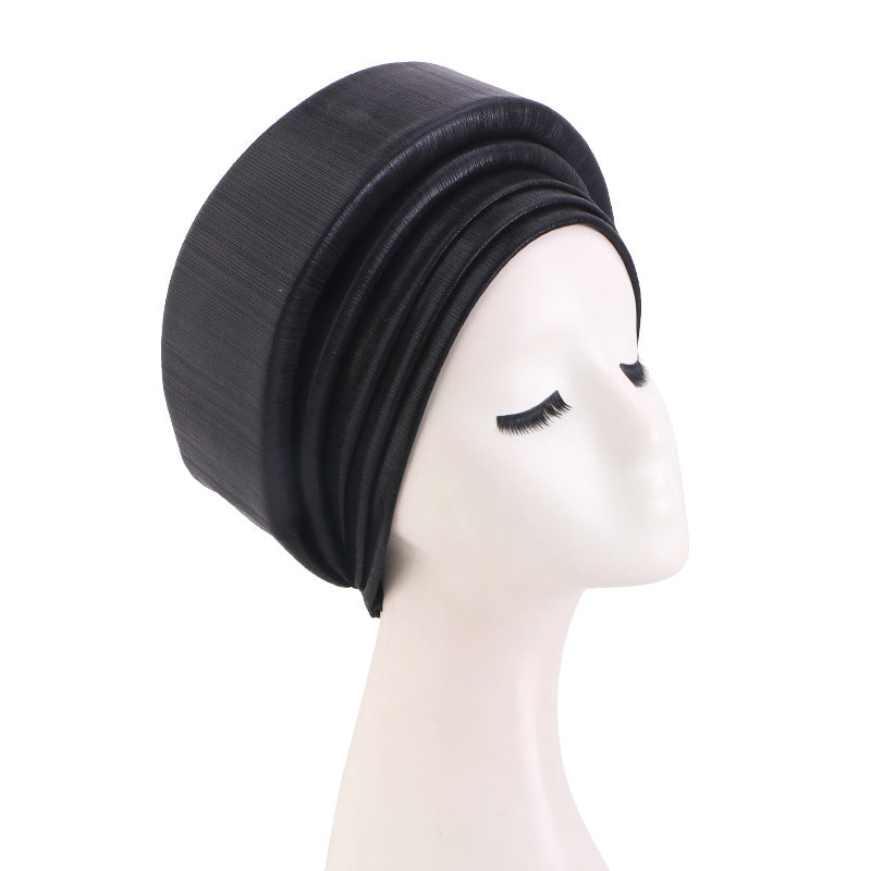 Cross-Border Sourcing Headscarf Hat, Multi-Layered Three-Dimensional Sponge Gold-Stamped Headscarf Hat, Ethnic Style Clothing Hat Jdt-514