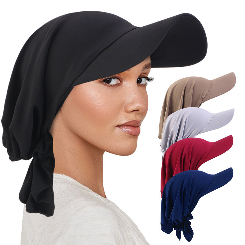 New Summer Solid Color Brim Cap Outdoor Sunshade Baotou Cap Sun Shade Cloth Cap JDT-234C