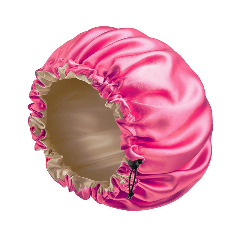 European and American popular adjustable chemotherapy cap shower cap double-sided perm cap Amazon double-layer colored sleeping cap