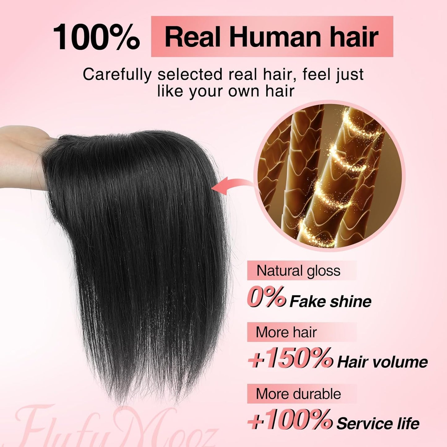 Real Human Hair Toppers for women 10 Inch Clip in Bangs for Thinning Hai Cover Hair Pieces