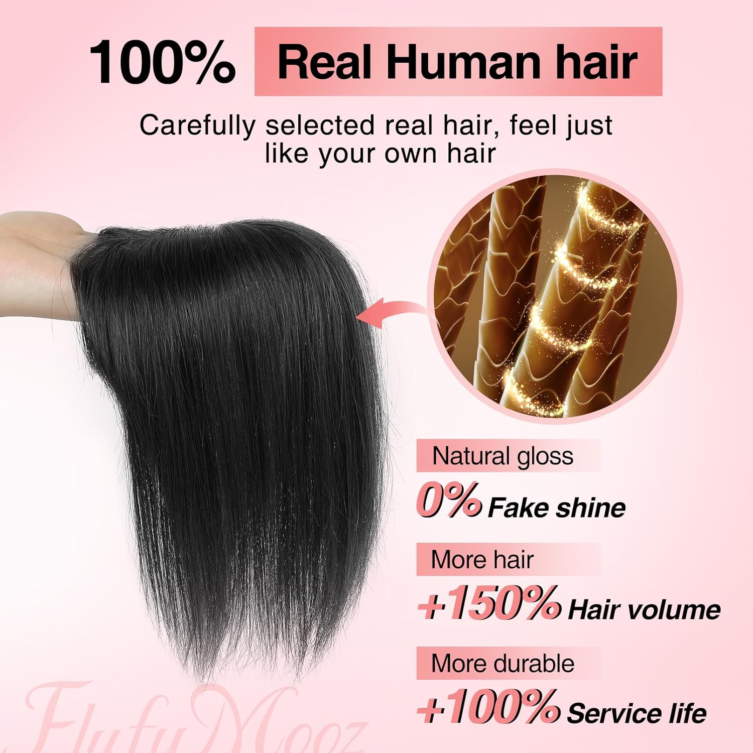 Real Human Hair Toppers for women 10 Inch Clip in Bangs for Thinning Hai Cover Hair Pieces