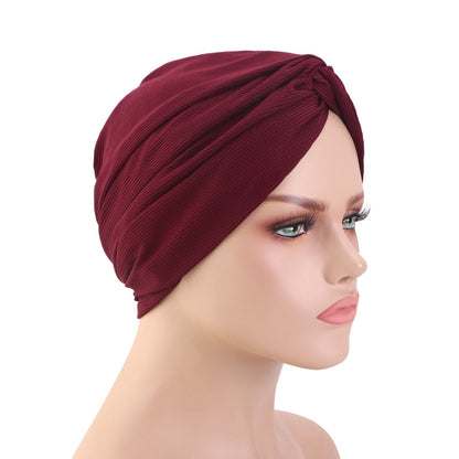 New Ethnic Style Fine Line Cross Twist Hat Turban Hat Indian Hat Turban Hat Jdt-163G