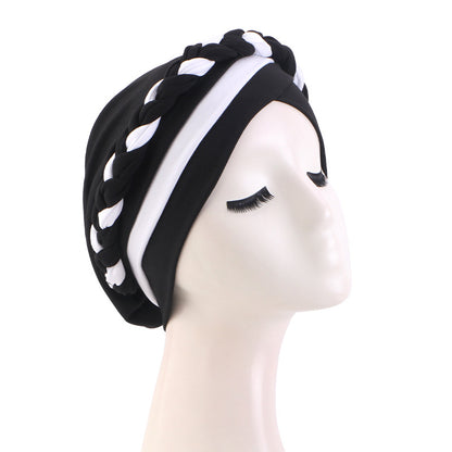 Amazon Supply Two-Color Turban Hat, Braided Chemotherapy Hat, Confinement Hat, Turban Jdt-429J