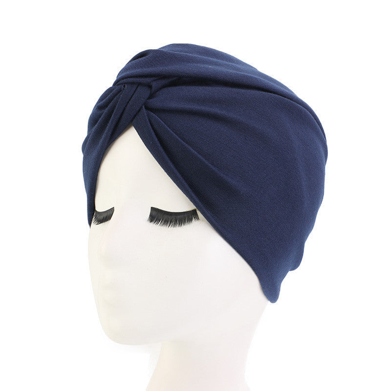 Ethnic Style Turban Hat, Imitation Cotton Twisted Cross Hat, Indian Hat, Chemotherapy Hat, Baotou Hat