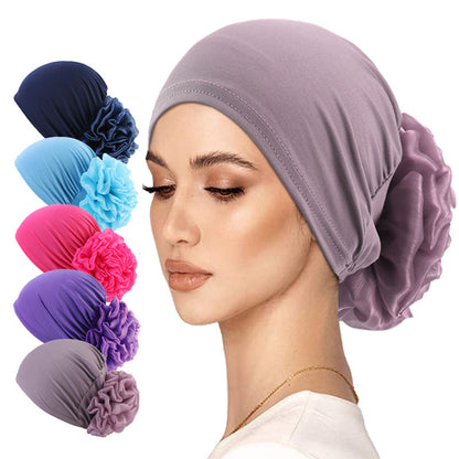 Cross-border new big flower headscarf cap toe cap ethnic style small cap hair loss cap wedding cap TJM-262