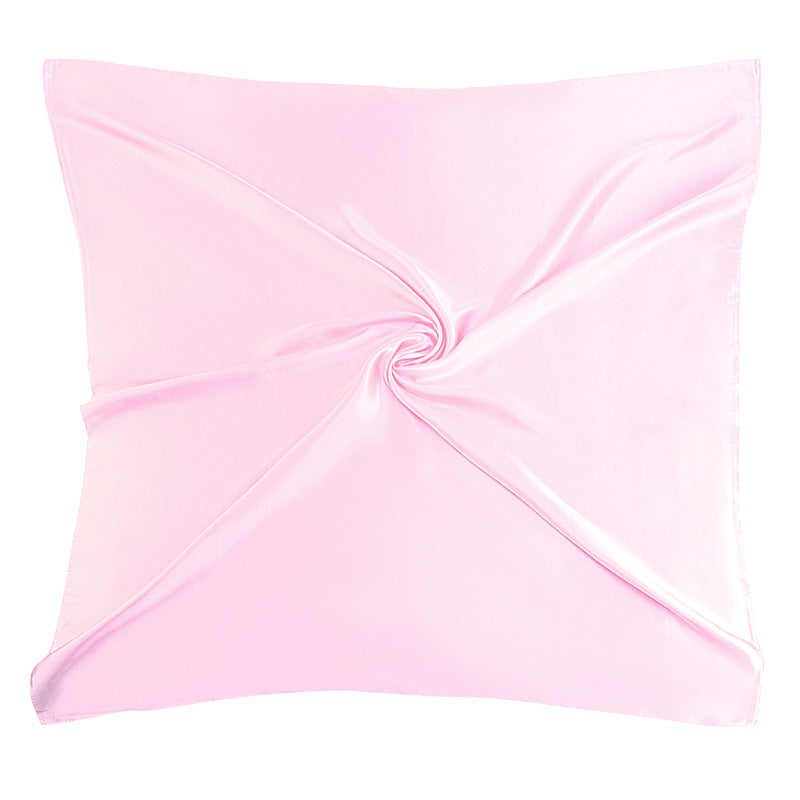 New Amazon Satin Square Scarf, Imitation Silk Pure Color Head Scarf, Ethnic Style Turban Hat Jdwj-28B