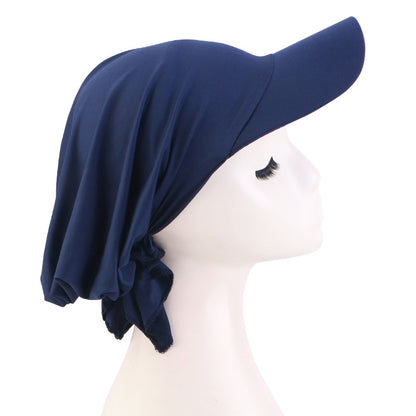 New Summer Solid Color Brim Cap Outdoor Sunshade Baotou Cap Sun Shade Cloth Cap JDT-234C