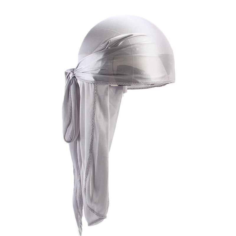 European and American popular artificial silk long tail pirate hat men's and women's bag headscarf hat printable LOGO