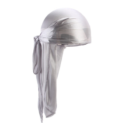European and American popular artificial silk long tail pirate hat men's and women's bag headscarf hat printable LOGO
