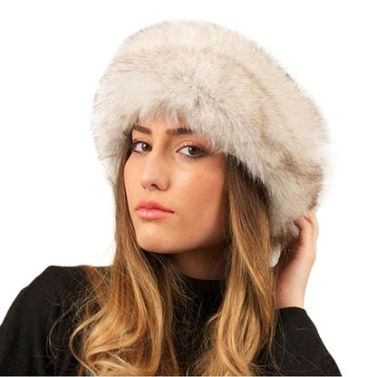 European and American Fashionable Autumn and Winter Imitation Fur Warm Headband Imitation Fox Fur Headband Winter Women's Fur Hat Fh-25