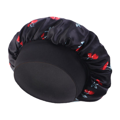 Amoeba wide-brimmed elastic hair band nightcap satin round CAP Beauty hair cap shower cap satin bonnet