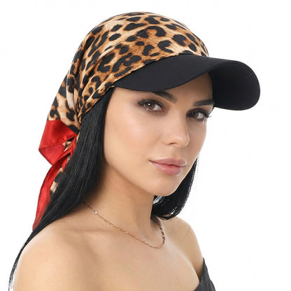 New Satin Square Scarf Hat with Brim, Outdoor Sunshade Turban Hat, Sunshade Cloth Hat Jdt-234J