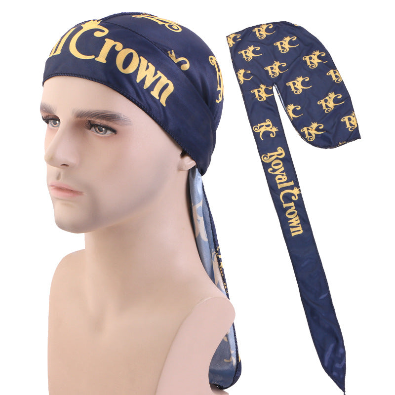 Factory Direct Sales Silk Strap Pirate Hat Turban Hat Bag Turban Custom Printed Logo Cross-Border Hat