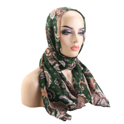 Spring and Autumn New European and American Trendy Paisley Floral Voile Headscarf Wrap Jdwj-24G