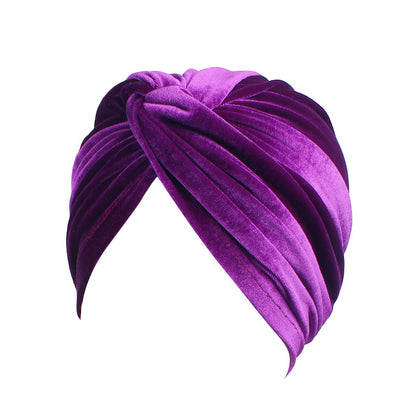 Cross-border velvet ethnic cap warm chemotherapy cap headscarf cap cross twist cap Amazon TJM-263