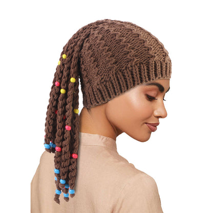 Autumn and Winter Handmade Braided Hat for Cosplay Festival Activities, Warm Headscarf Hat, Head Wrap, Pullover Hat