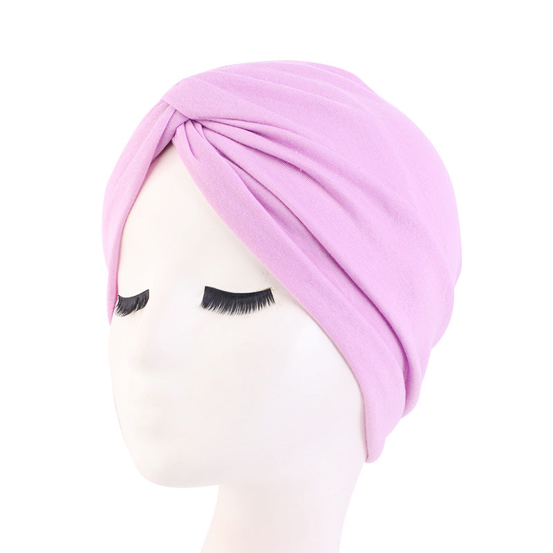 Ethnic Style Turban Hat, Imitation Cotton Twisted Cross Hat, Indian Hat, Chemotherapy Hat, Baotou Hat