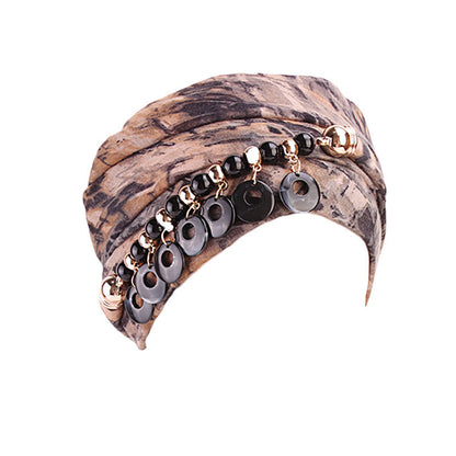 Customized Logo Bali Yarn Necklace Scarf, Ethnic Style Tie-Dye Headscarf Hat, Head Wrap Scarf Wj-22