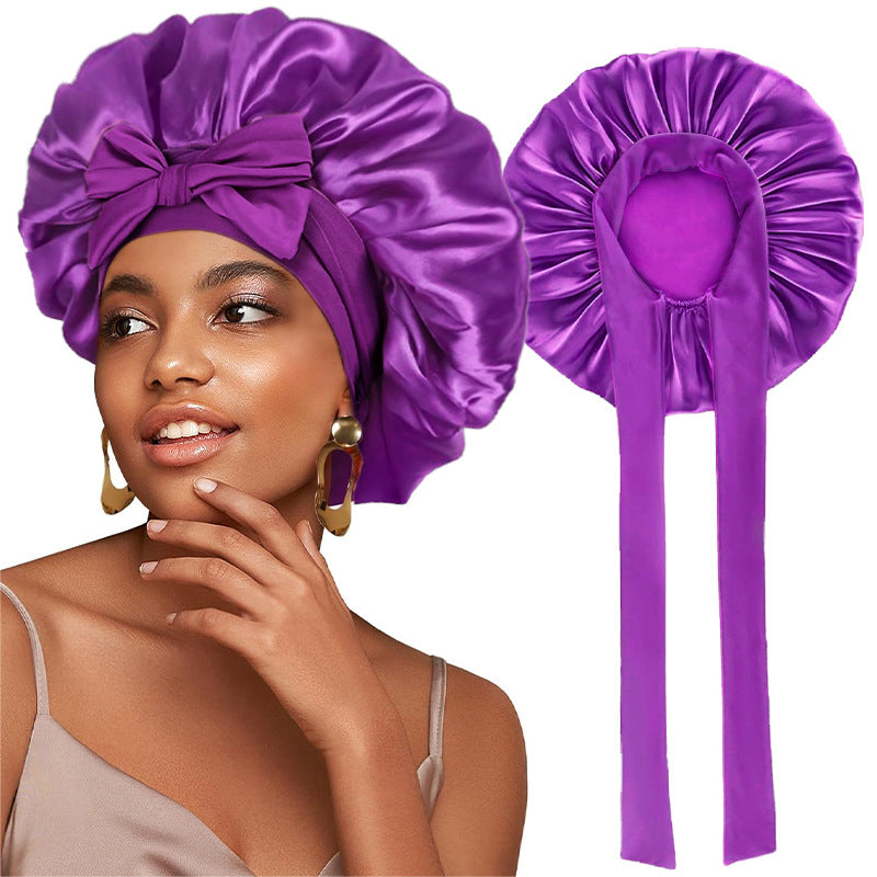 Logo Customized Satin Elastic Ribbon Nightcap Turban Hat Clothing Hat Beauty Chemotherapy Hat Jdb-301L