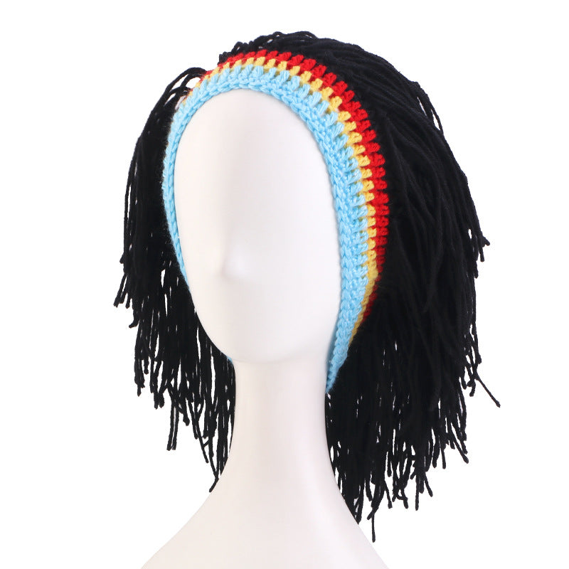 Cross-Border New Style Hand-Knitted Woolen Hat, Wig Hat, Pullover Hat, Funny Hat for Events and Gatherings Jdu-144