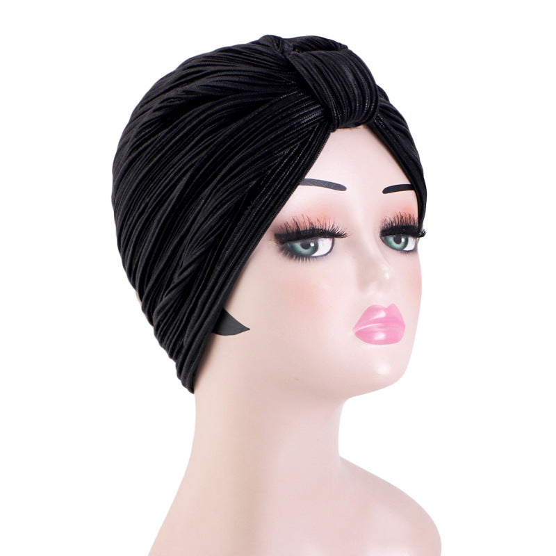 Bronzing Pleated Knotted Tape Hat European and American Popular Ethnic Tape Hat Hot Selling Cross-border Source JDT-79H