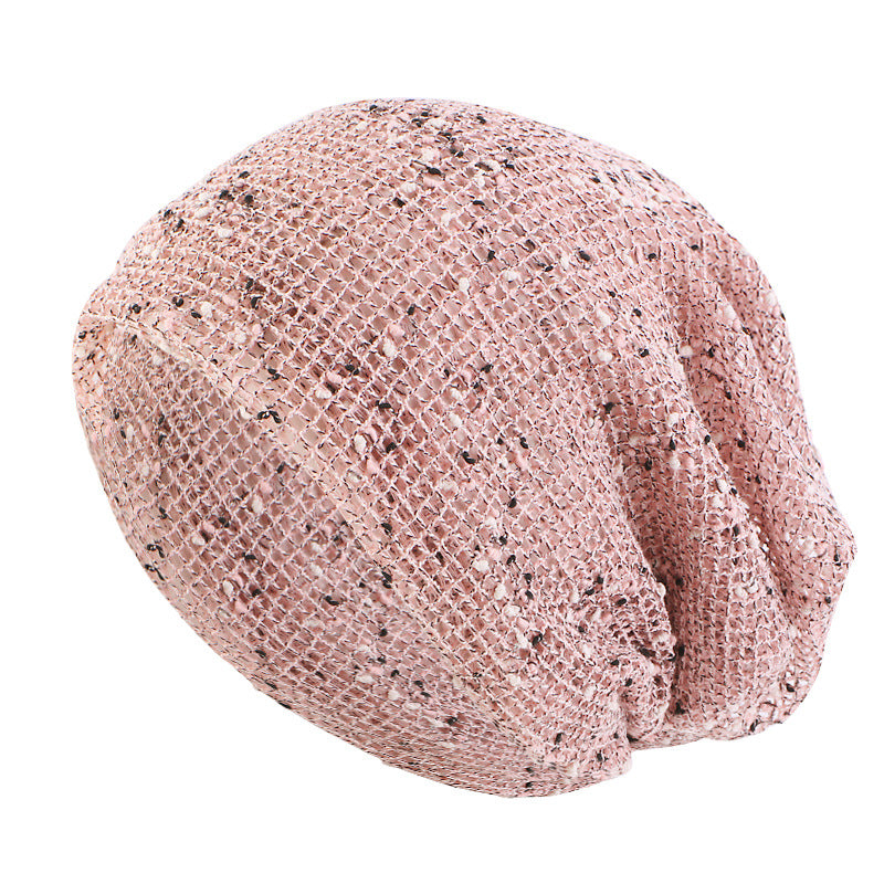 Cross border new breathable cotton and linen mesh hat, headscarf hat, twisted braid hat, double-layer pullover hat JDU-59