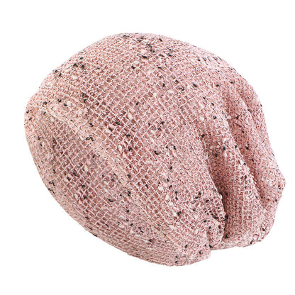 Cross border new breathable cotton and linen mesh hat, headscarf hat, twisted braid hat, double-layer pullover hat JDU-59
