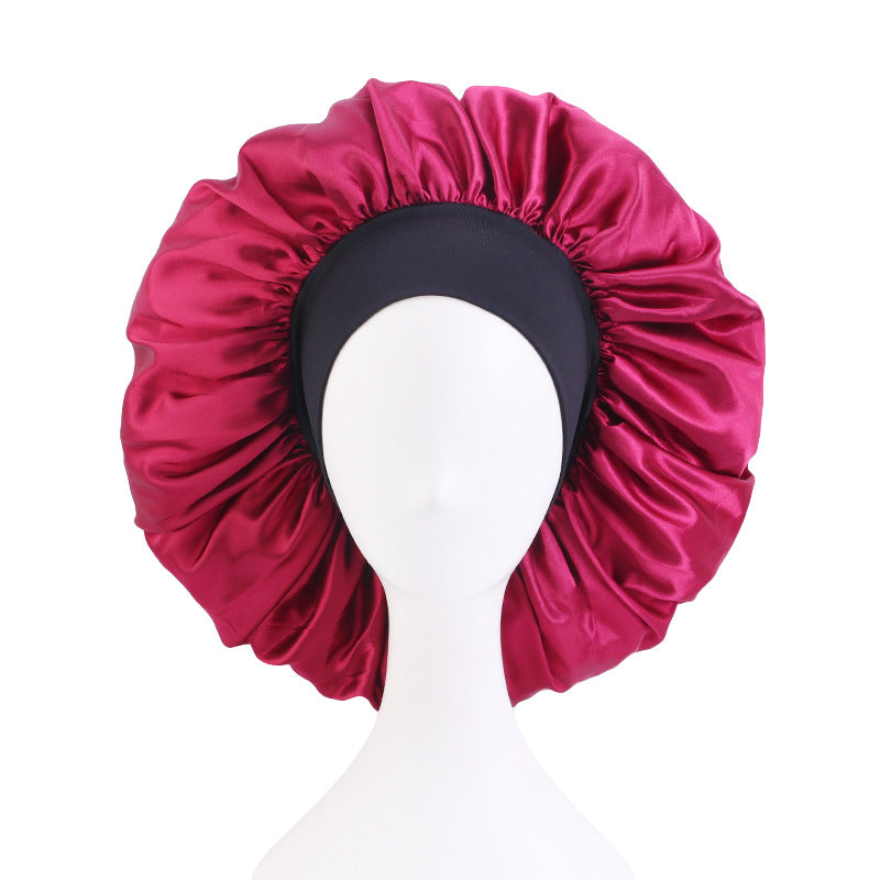 New Solid Color Extra Large Round Hat Wide-brimmed Stretch Hijab Hat Sardin Nightcap Amazon TJM-405F