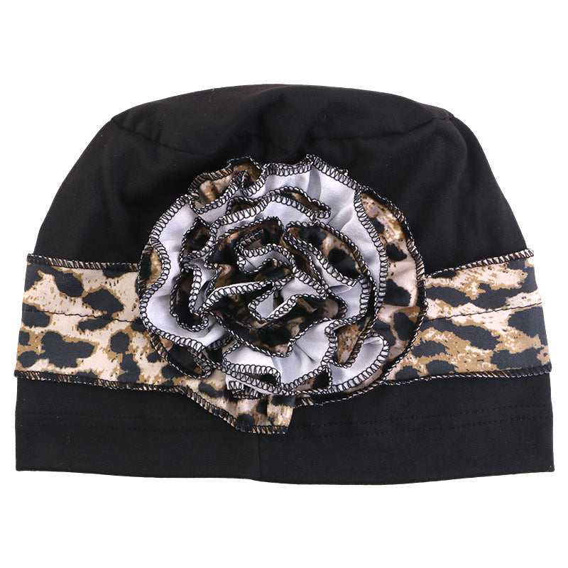 Amazon's New Hat with Large Floral Pattern on the Side, Headscarf Hat, Hair Loss Cap, Postpartum Head Wrap Hat Jdt-515