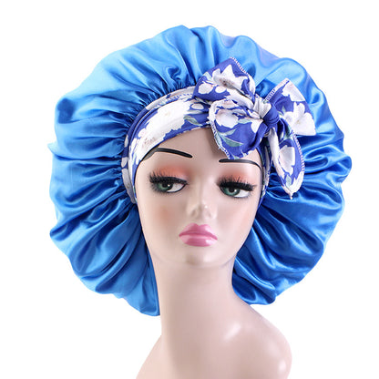 Oem Custom Printed Elastic Ribbon Satin Sleep Cap, African Headscarf Hat, Professional Sleep Cap Source Factory