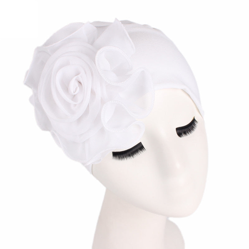 Large Floral Double-Layer Headscarf Hat, Hair Protection and Anti-Hair Loss Cap Tjm-295