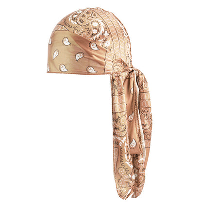 European and American Fashion Cashew Flower Amoeba Printing Silk Thin Pirate Hat Strap Tapes JDT-05-3J