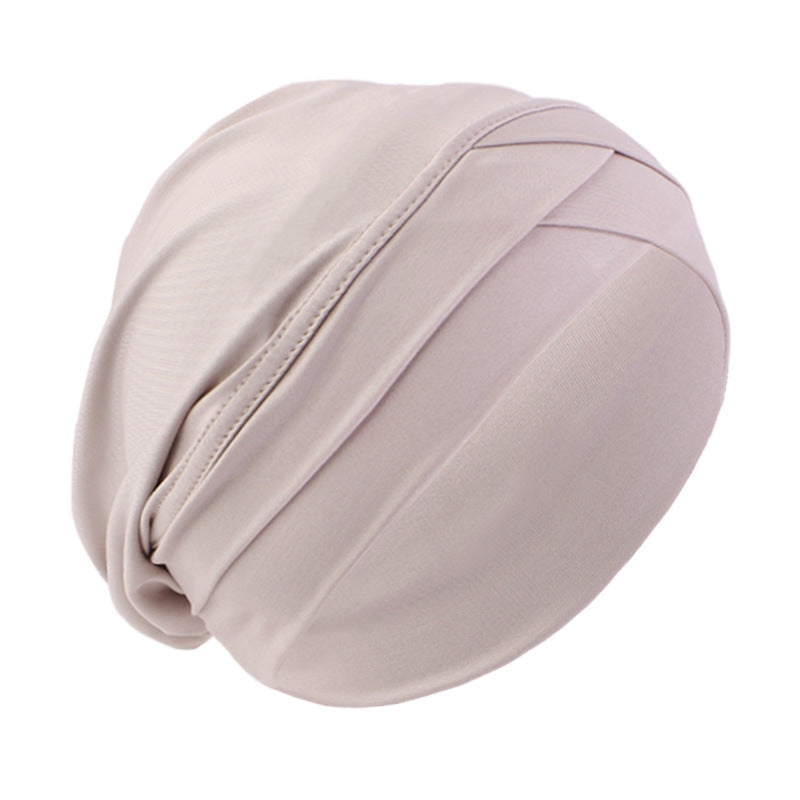 Cross-border supply of double cross elastic turgear hat ethnic wind base cap chemotherapy hat JDT-476