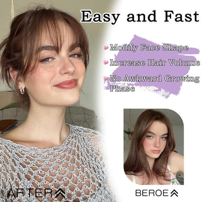 Clip in Bangs 100% Human Hair Toppers 360°3D Hair Pieces Clip On Air Bangs Extensions