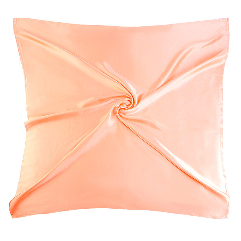 New Amazon Satin Square Scarf, Imitation Silk Pure Color Head Scarf, Ethnic Style Turban Hat Jdwj-28B