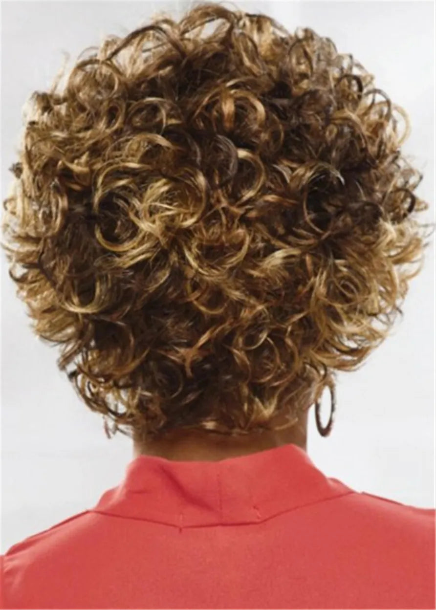 Loose Voluminous Curly Hairstyle Synthetic Hair Capless Women Wigs 10 Inches