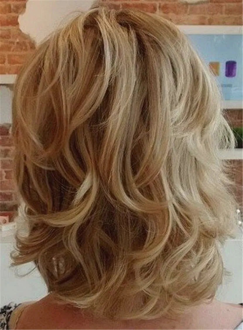 Heiße Lockere Welle Echthaarfrisur Kappenlose Frauenperücke 12 Zoll