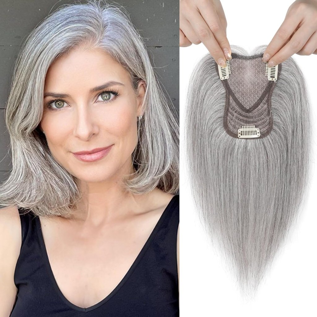 Real Human Hair Topper10 inch Women for Thinning Hair Swiss Base  Hairpiece