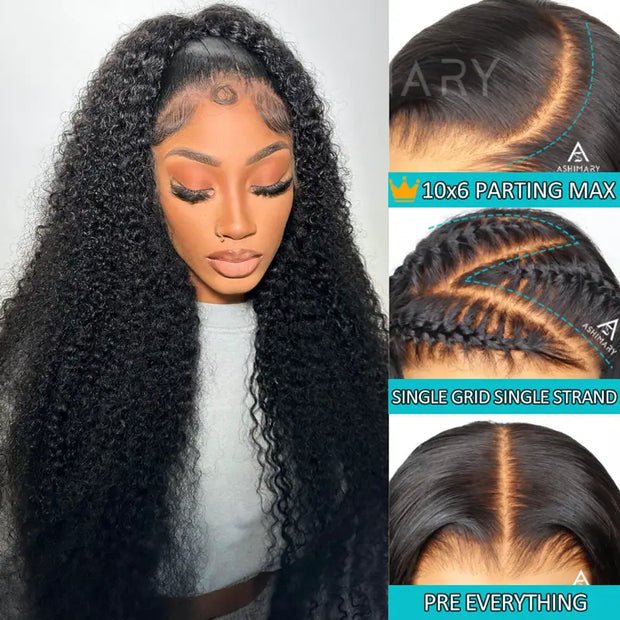 Afro Kinky Curly Echthaar 13*4 Lace Front Perücke